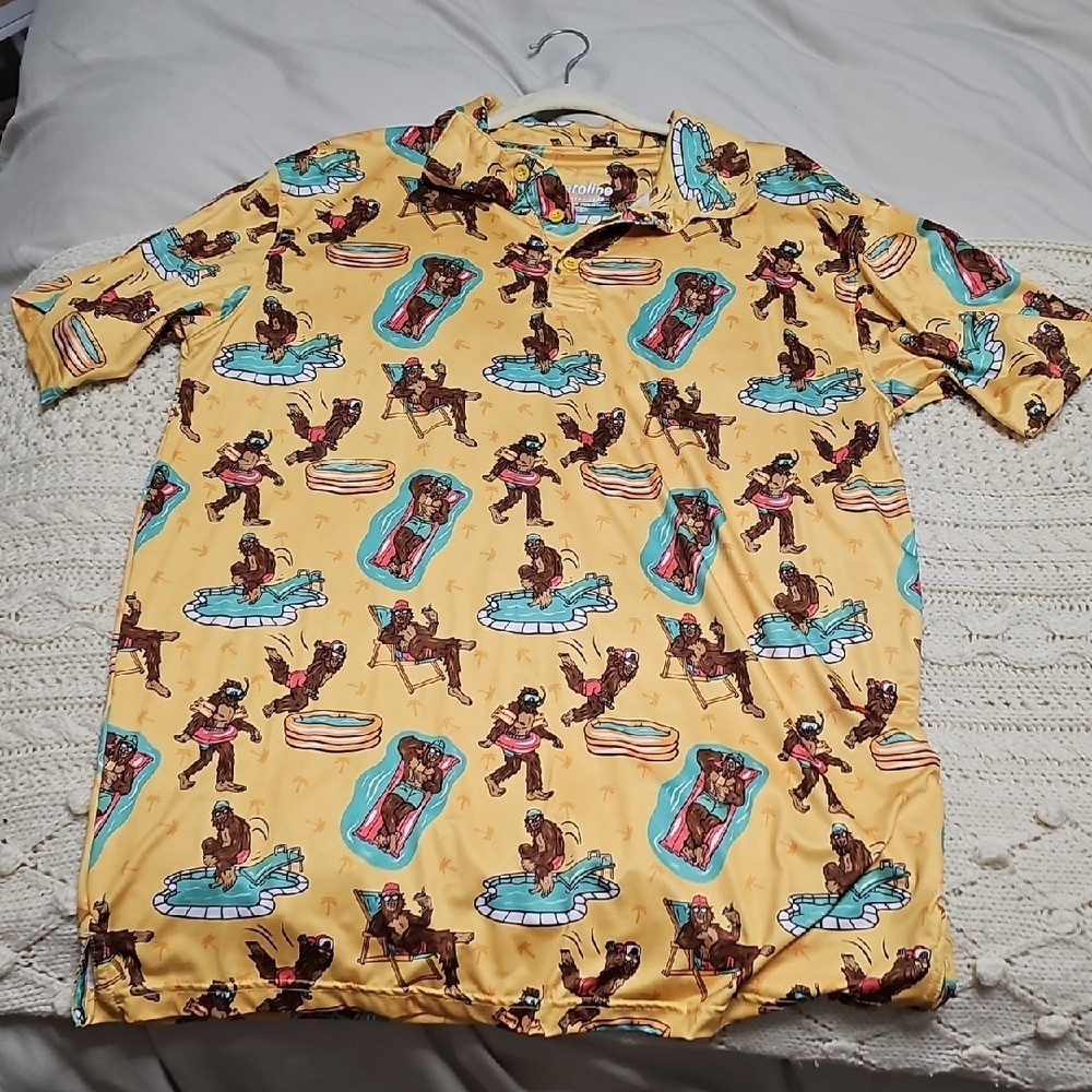 Playful Yellow Graphic Men's Shirt